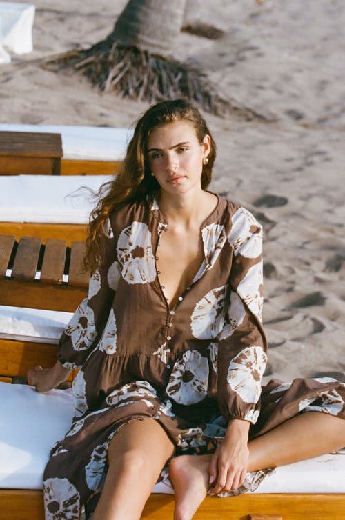 Shop Hope And May Palma Tiered Cotton Maxi Print Dress In Tie Dye