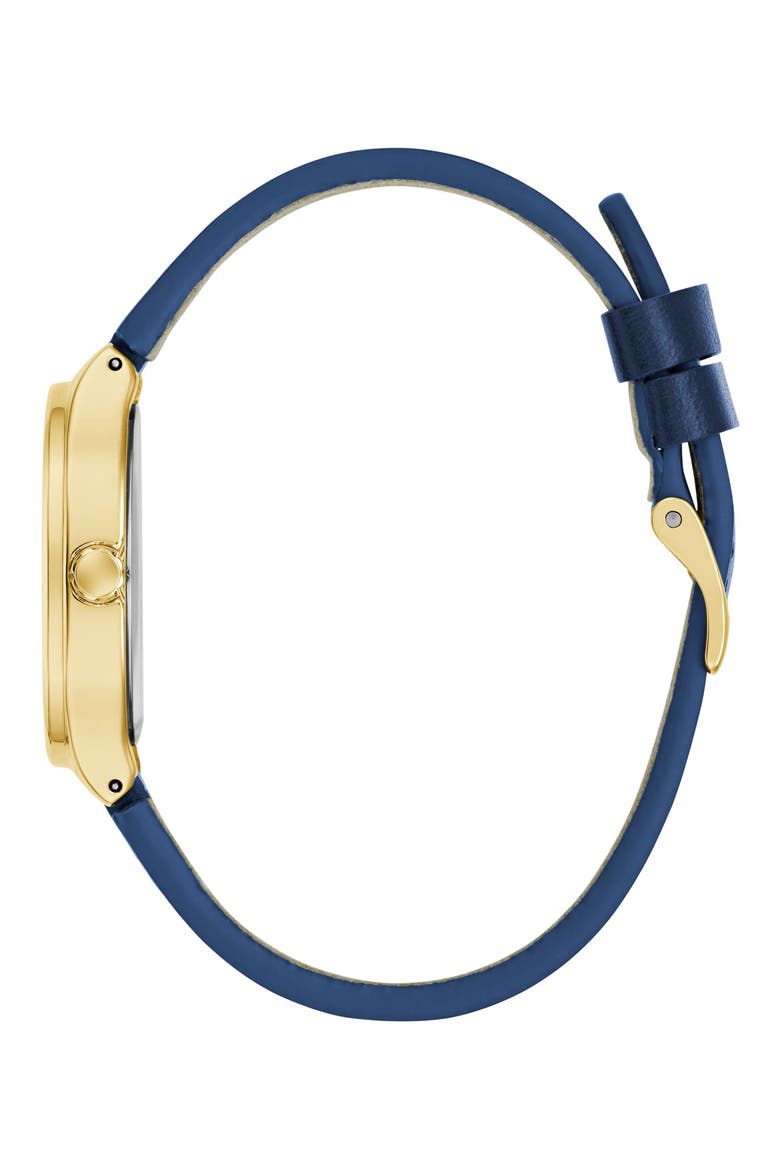Square Goldtone Leather Strap Watch, 32mm, Alternate, color, CHAMPAGNE