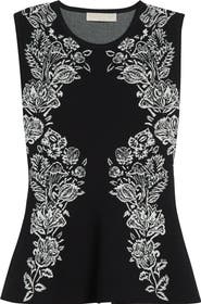 Ulla Johnson Vanna Floral Jacquard Peplum Tank