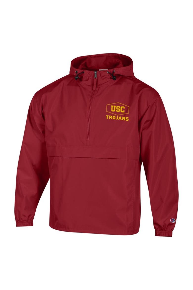Men's Champion Cardinal USC Trojans Delay Packable Half-Zip Jacket, Alternate, color, Cardinal