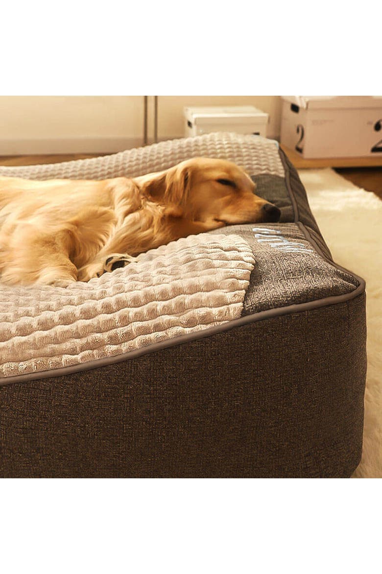 Scratch-resistant Dog Cushion Bed, Alternate, color, Brown