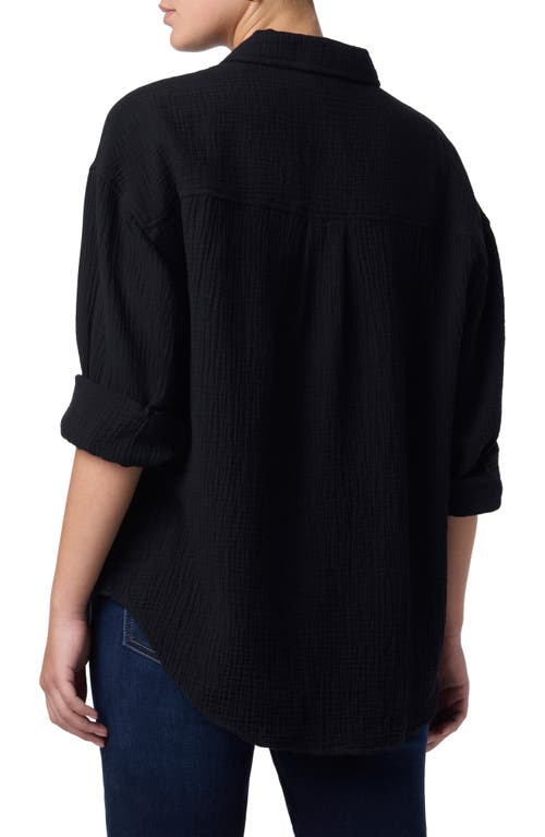 Joe's Gauze Boyfriend Button-up Shirt In Black