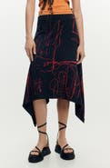 Desigual Print Handkerchief Hem Skirt