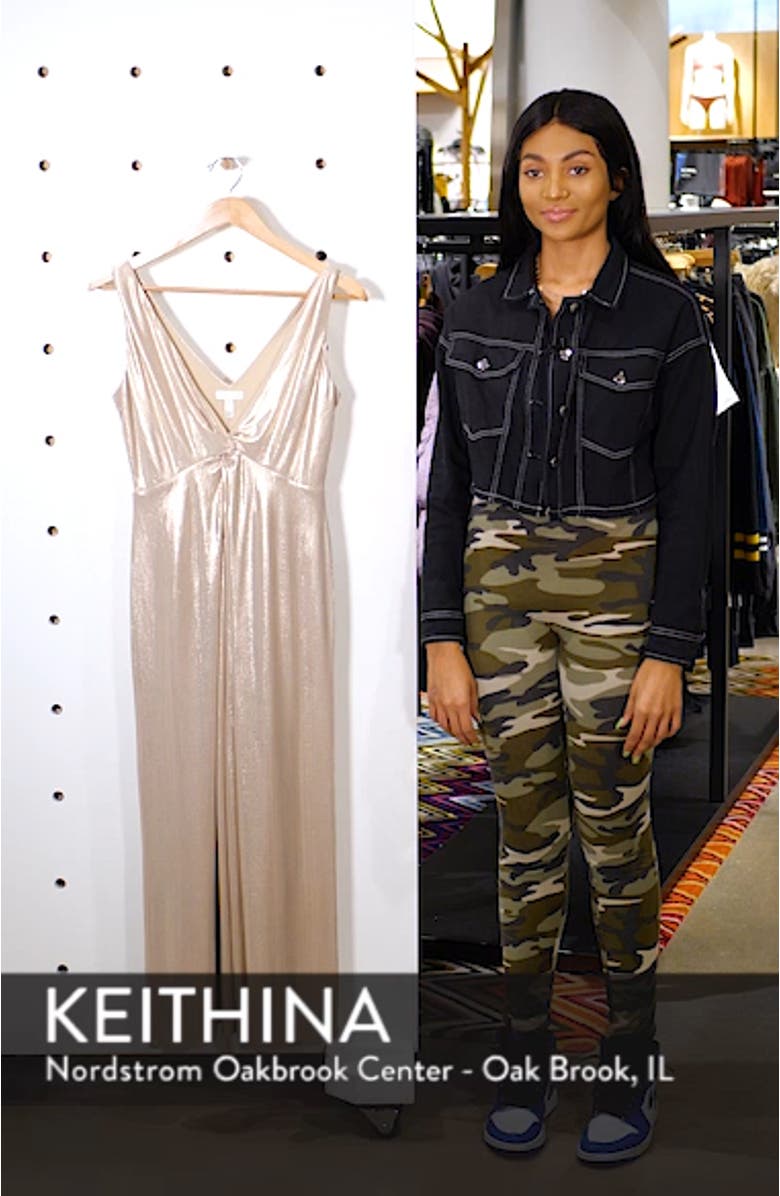 Twist Front Metallic Jumpsuit, sales video thumbnail