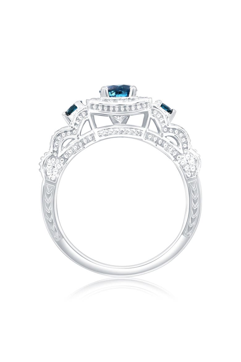 14K White Gold 0.51ct Blue Diamond & 0.43cttw Diamond Ring, Alternate, color, White Gold