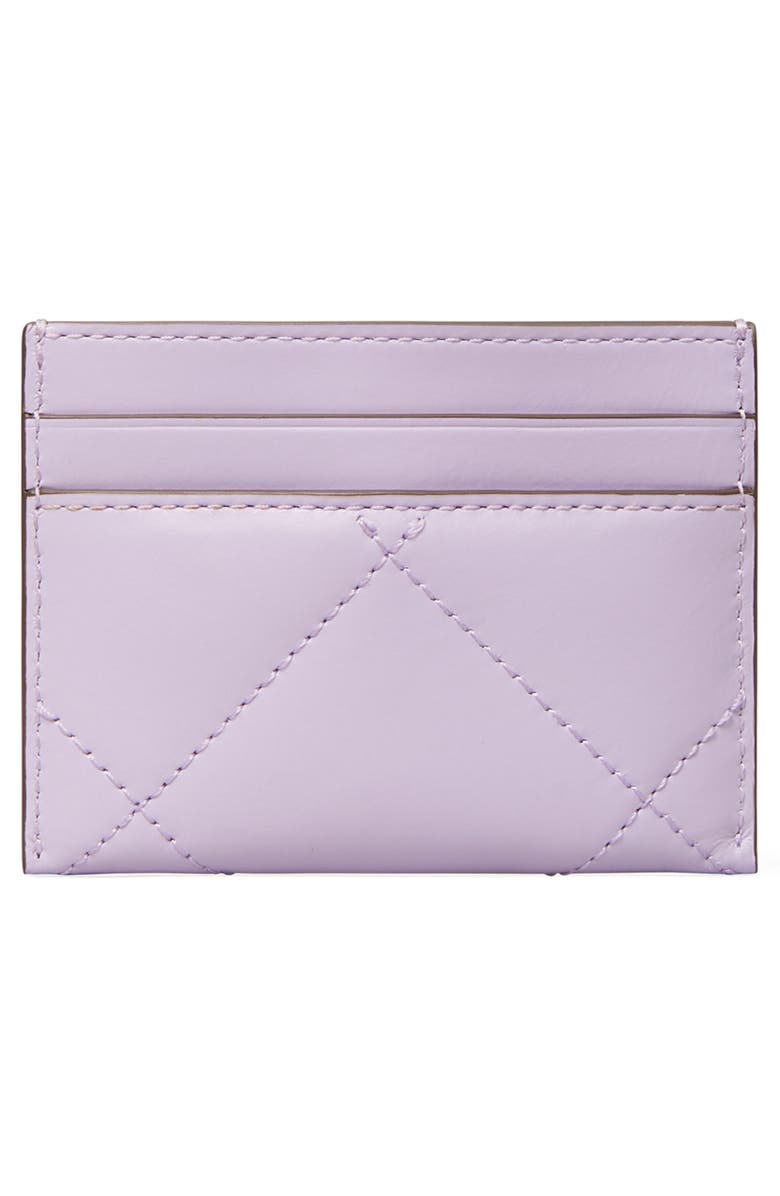 Tory Burch Kira Clover Diamond Quilted Leather Card Case, Alternate, color, 