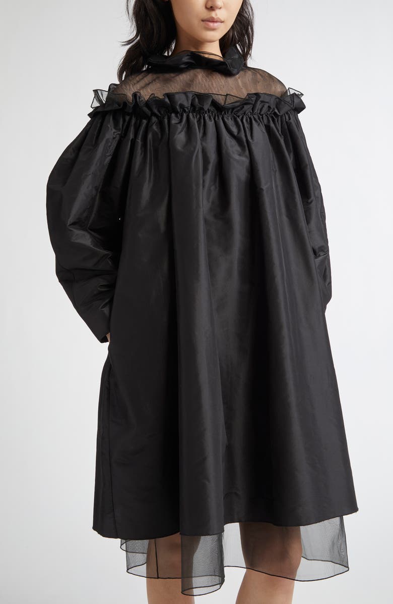 Meruert Tolegen Parachute Sculpted Long Sleeve Taffeta & Tulle Dress, Alternate, color, 