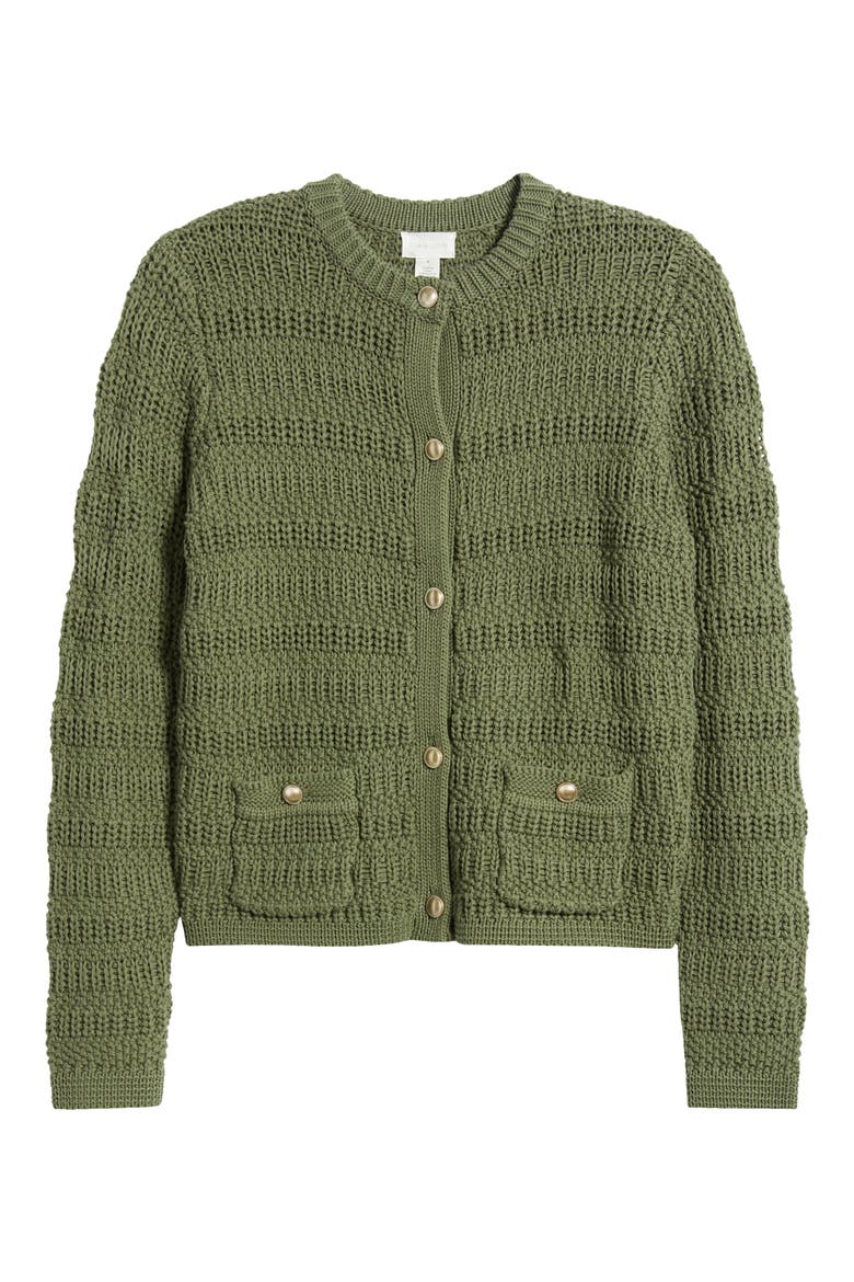 Textured Sweater Jacket, Alternate, color, GREEN SORREL