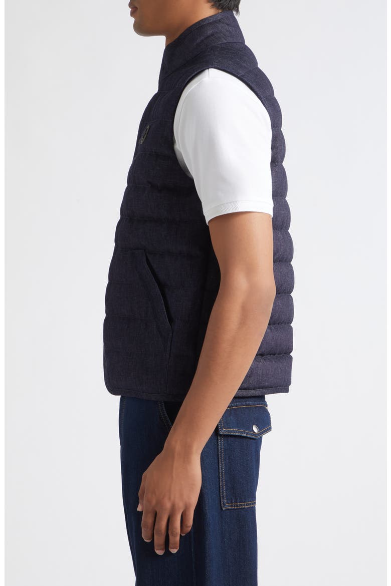 Liorane Denim Down Puffer Vest, Alternate, color, BLUE DENIM