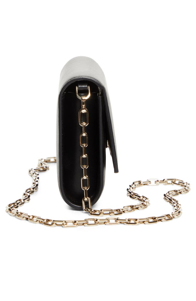 Christian Louboutin Bettina Leather Wallet on a Chain, Alternate, color, Black/ Gold