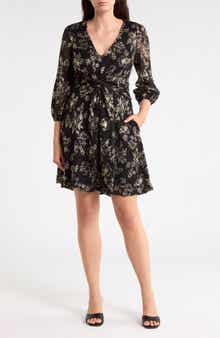 Floral Lace Balloon Sleeve Dress