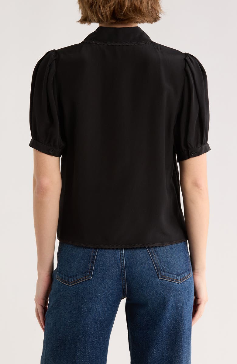 FRAME The Prim Silk Shirt, Alternate, color, Black