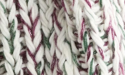 Melrose And Market Metallic Knit Scarf In White