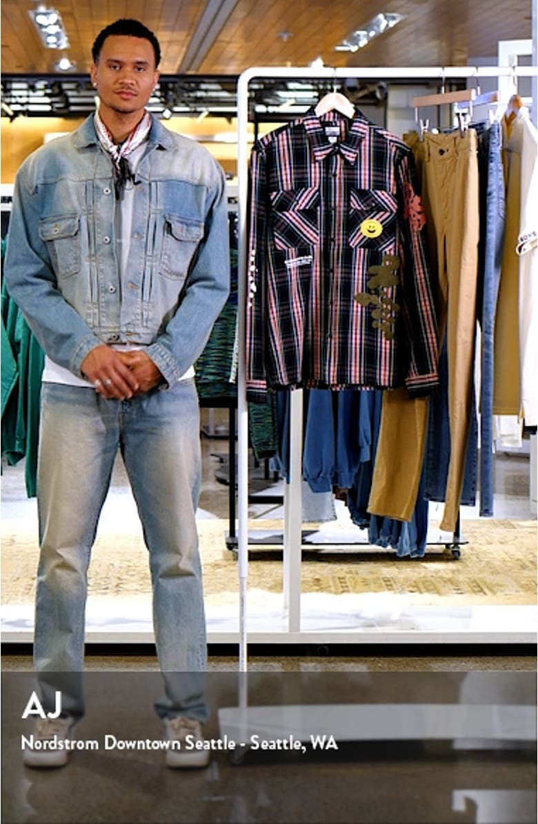 Mantra Plaid Embroidered Button-Up Overshirt, sales video thumbnail