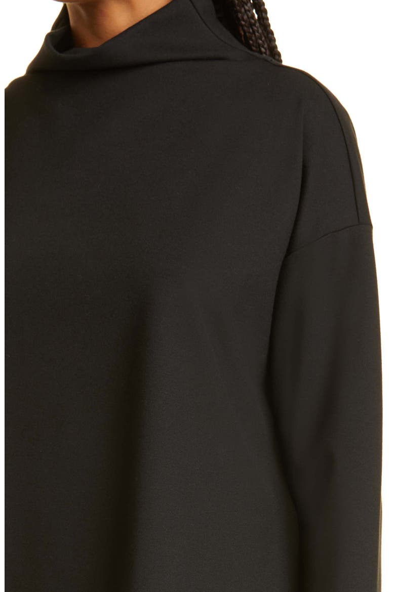 Funnel Neck Ponte Knit Top, Alternate, color, BLACK