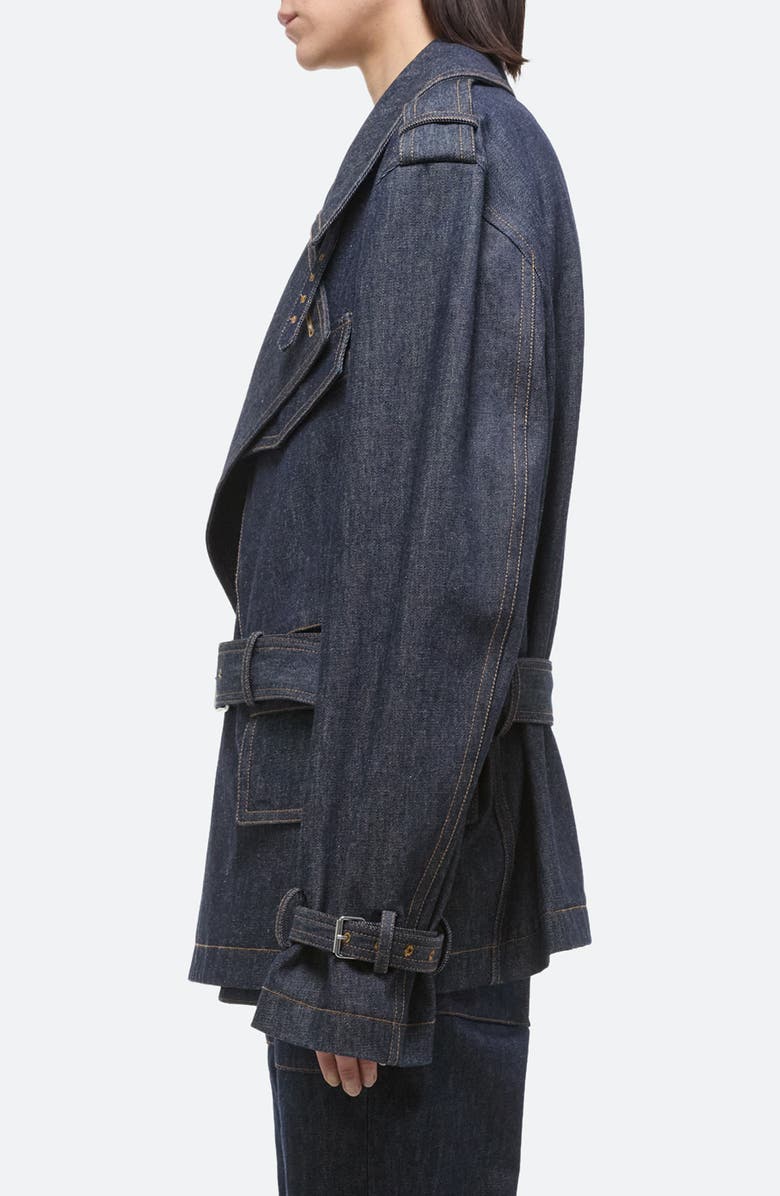 Helmut Lang CR Rider Arch Belted Denim Trench Jacket, Alternate, color,