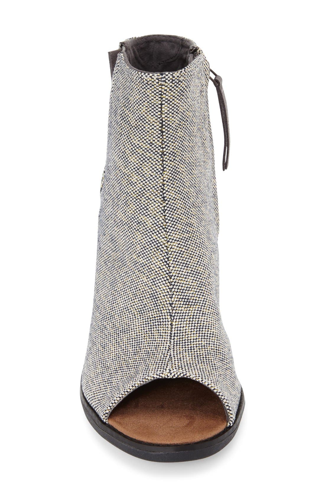 TOMS 'Majorca' Metallic Peep Toe Bootie, Alternate, color, 