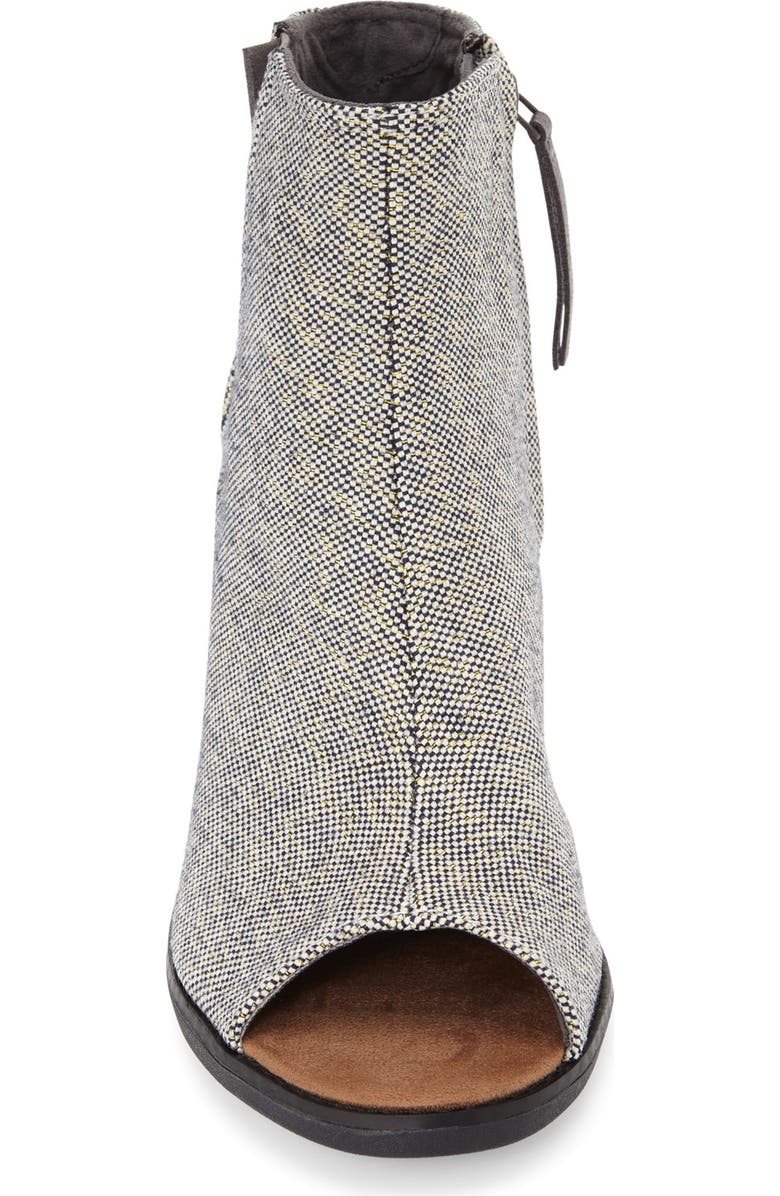 TOMS 'Majorca' Metallic Peep Toe Bootie, Alternate, color,