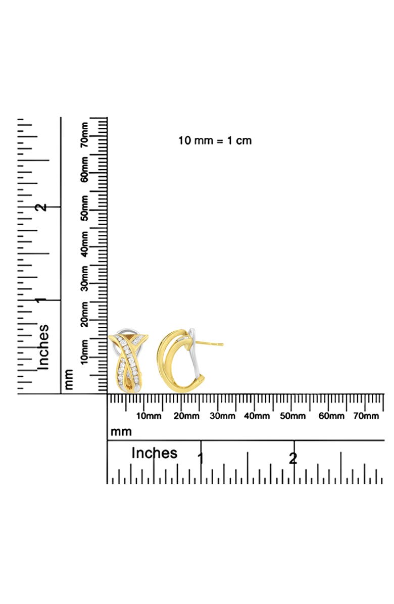 Haus of Brilliance 14K Gold 1/2 Cttw Cross Over Diamond Hoop Earrings, Alternate, color, Yellow