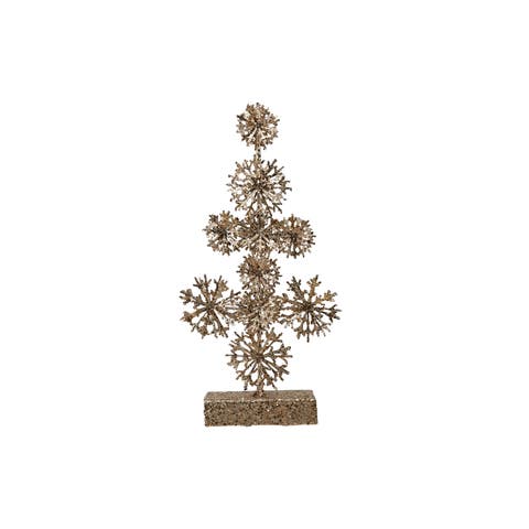Champagne Glitter Iron Tree Sculpture