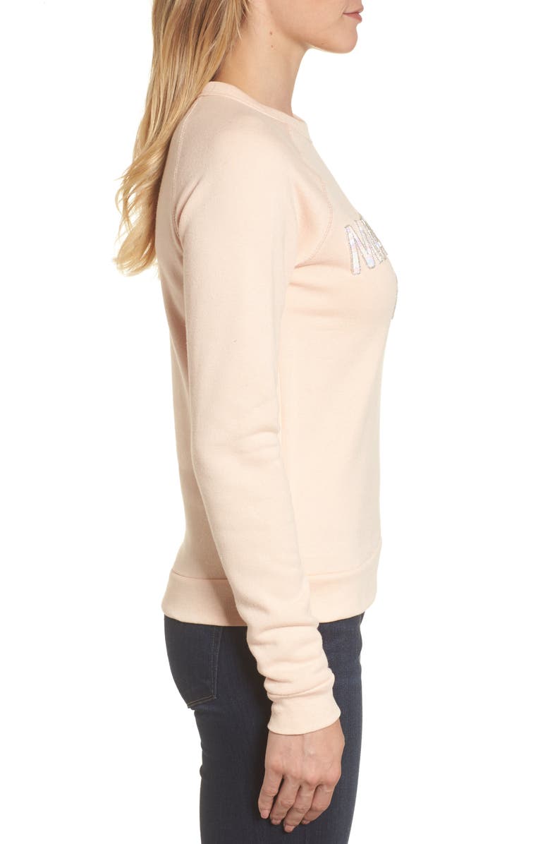 Bow & Drape Material Girl Sweatshirt, Alternate, color, 