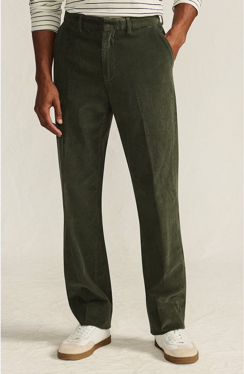 Lands' End Comfort Waist Stretch Fine Wale Corduroy Dress Pants, Main, color, Forest Moss