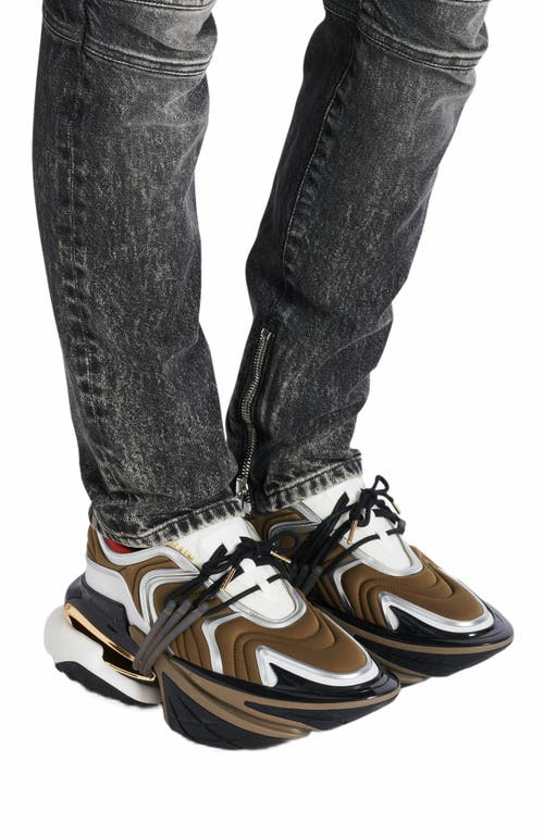 Balmain Unicorn Wave Sneakers Multicolor In Brown