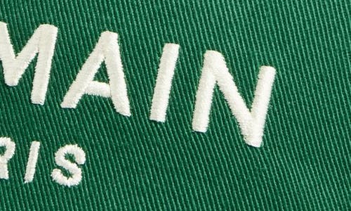 Balmain Embroidered Logo Cotton Twill Baseball Cap In Green