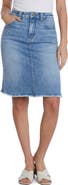 Wash Lab Denim Fray Hem Denim Skirt