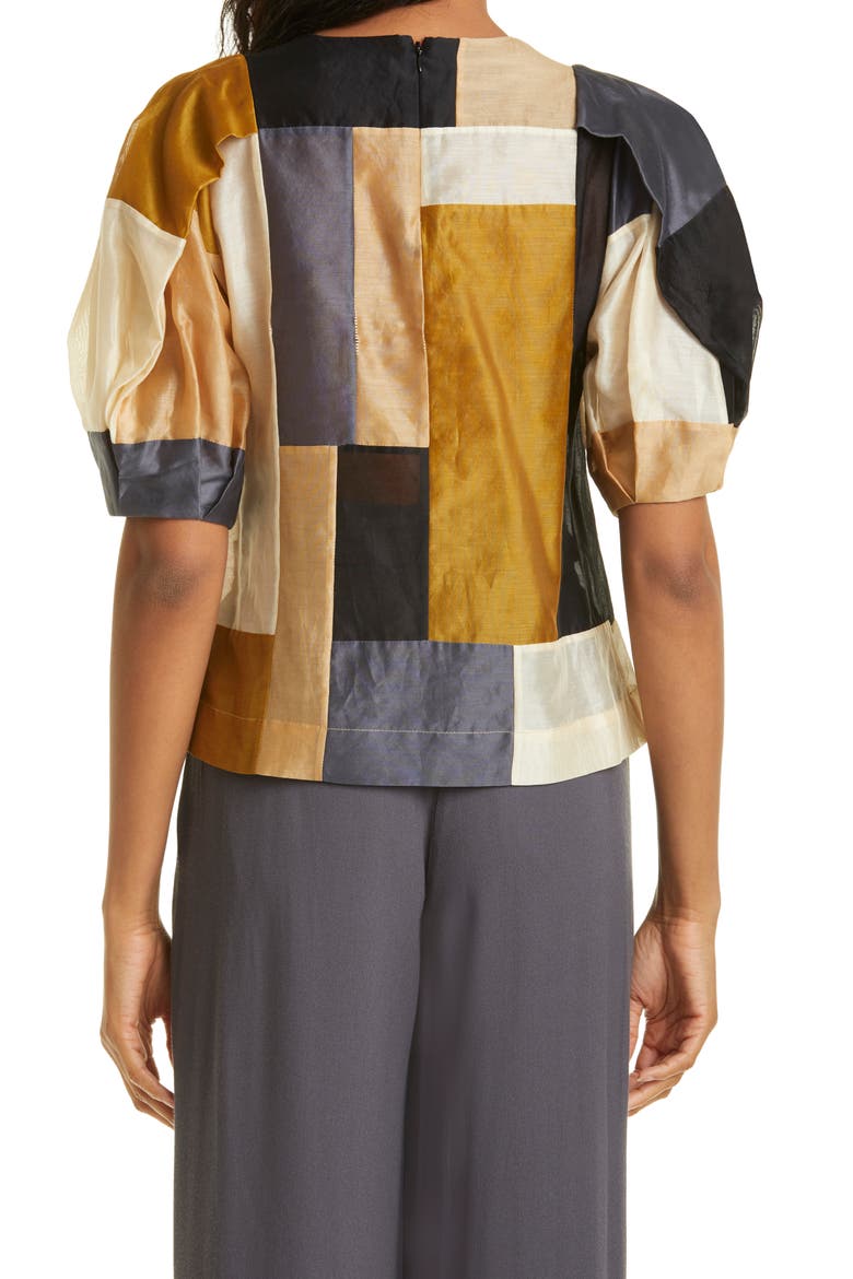 Gaia Puff Sleeve Top, Alternate, color, PATCHWORK