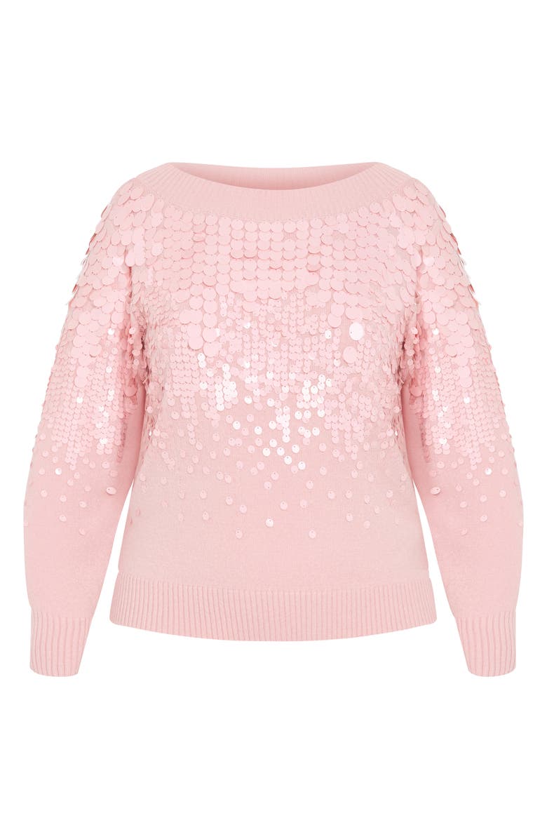 City Chic Braylin Embellished Sweater, Alternate, color, Blushing Bride