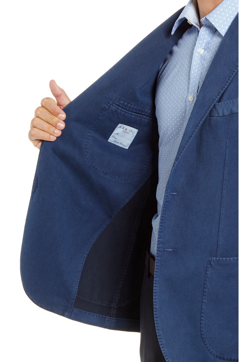 Trim Fit Solid Cotton Sport Coat, Alternate, color, BLUE