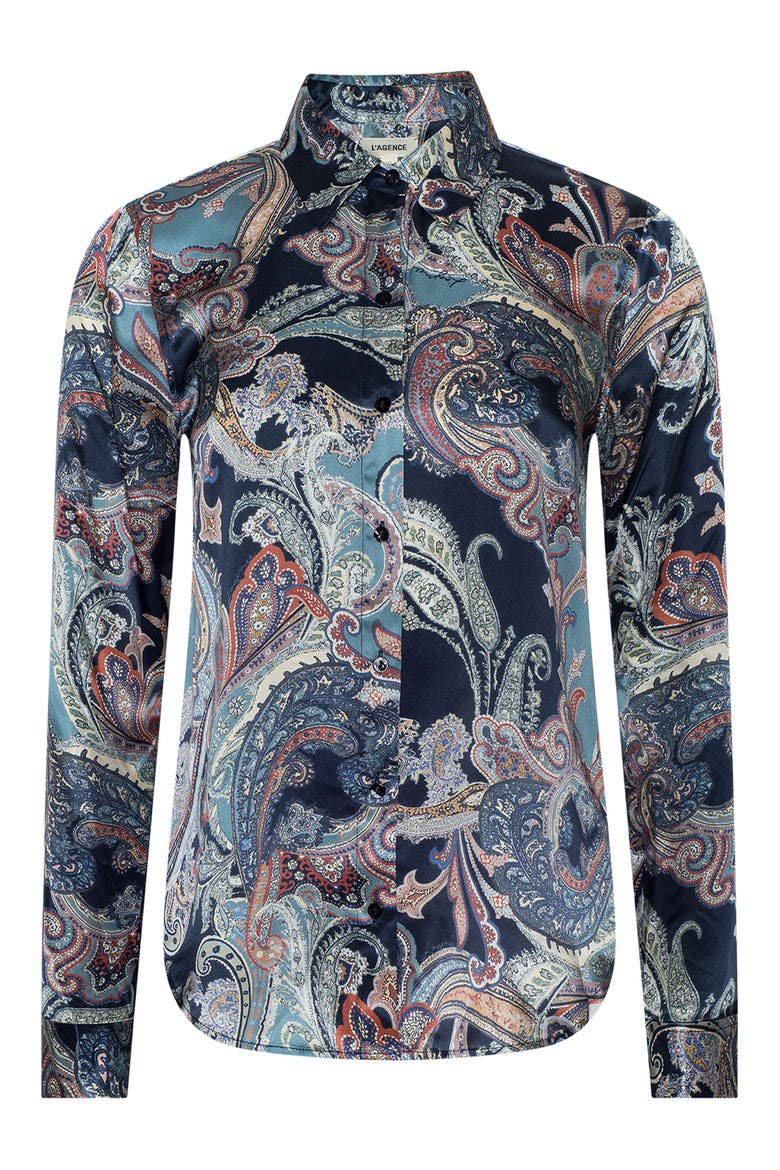 Tyler Silk Shirt, Alternate, color, MIDNIGHT MULTI BESSARABIAN