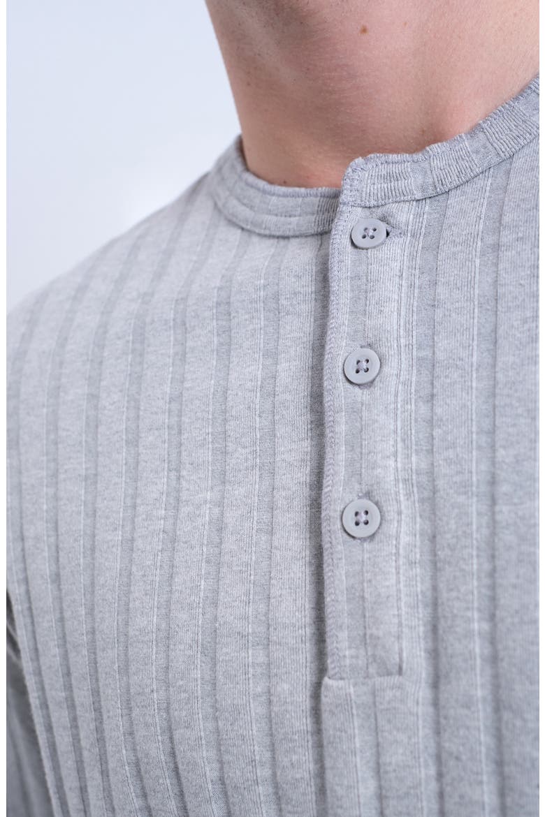 Long Sleeve Rib Henley, Alternate, color, GREY