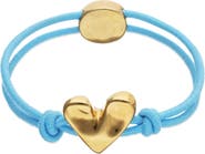 UNODE50 Blue Elastic Thread Bracelet With 18K Gold-Plated Heart