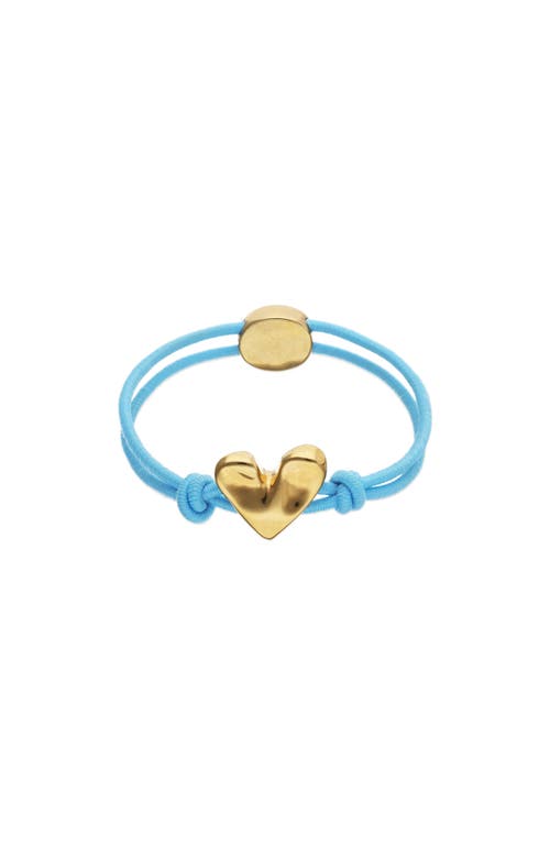 Unode50 Elastic Thread Bracelet With 18k Gold-plated Heart In Multi