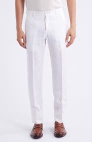 Berle Flat Front Linen Dress Pants