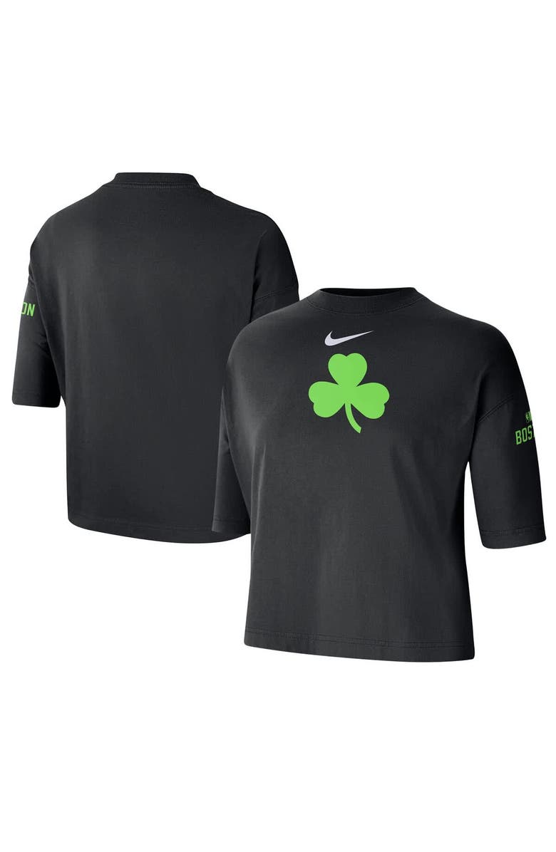 Nike Women's Nike Black Boston Celtics 2024/25 City Edition Courtside Boxy T-Shirt, Main, color, 