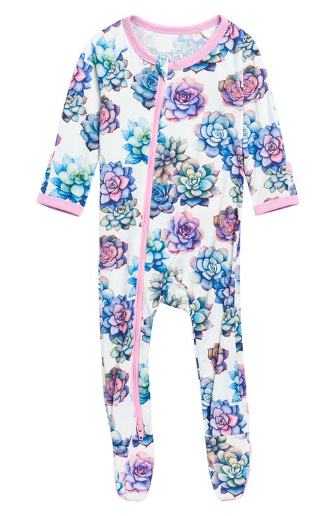 Succulent Sweetheart Zip Footie