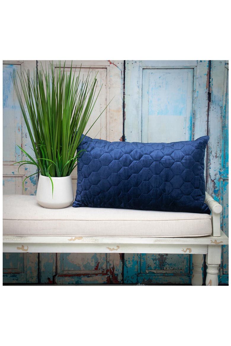 Bazyli Quilted Throw Pillow, Alternate, color, NAVY