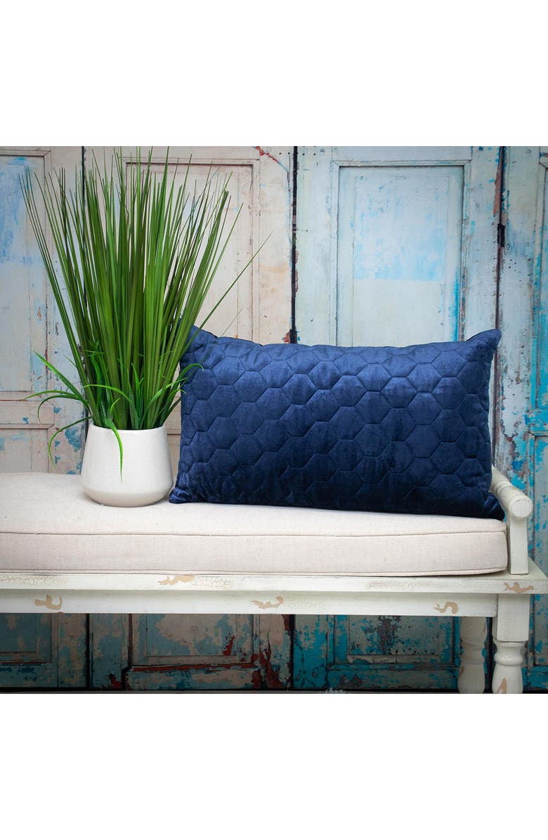 PARKLAND COLLECTION Bazyli Quilted Throw Pillow, Alternate, color, Navy
