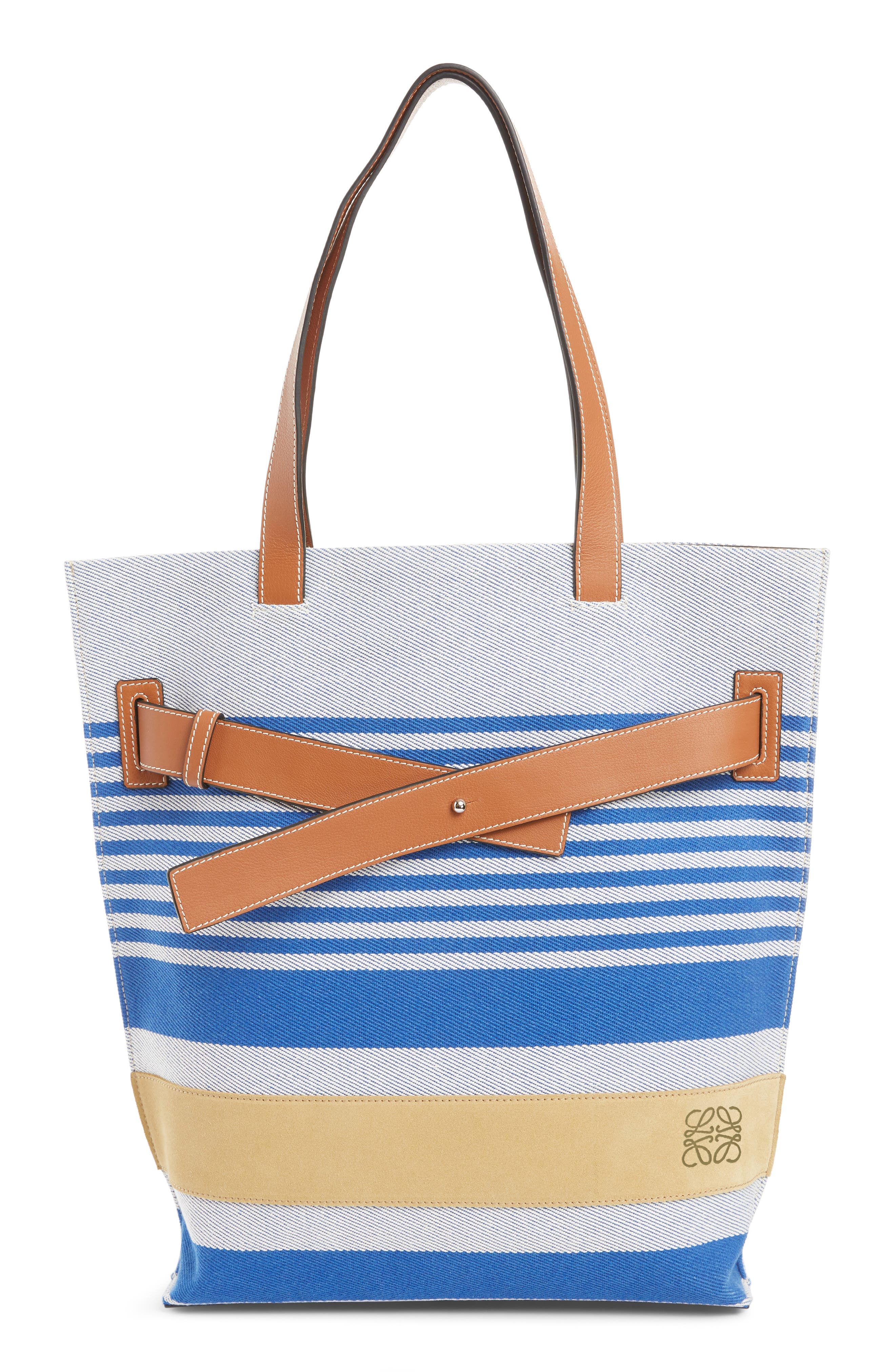 Loewe Stripe Twill Tote Bag, Main, color, 