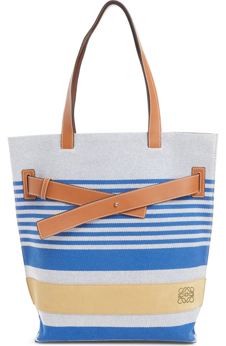 Loewe Stripe Twill Tote Bag, Main, color,
