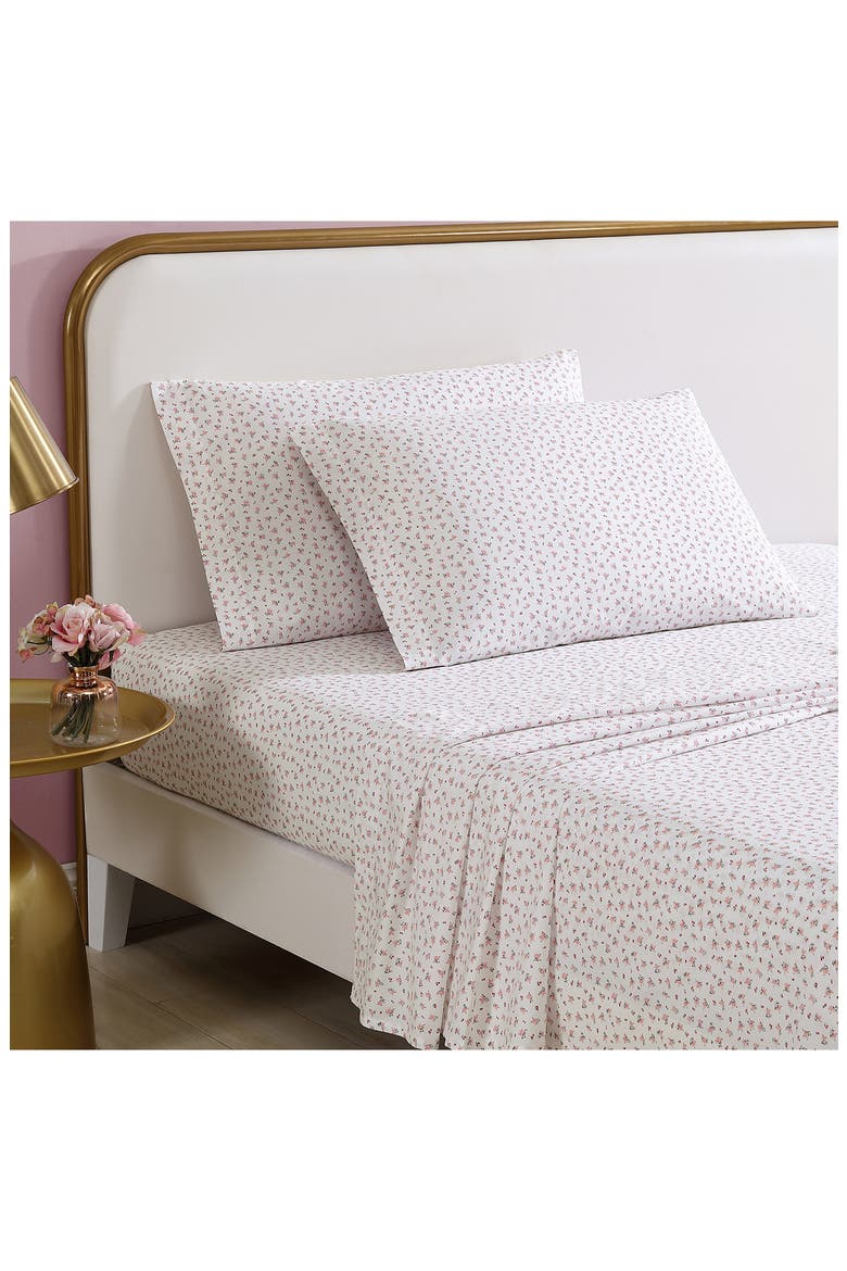 Baby Buds 200 Thread Count Cotton Percale Sheet Set, Alternate, color, DARK PINK