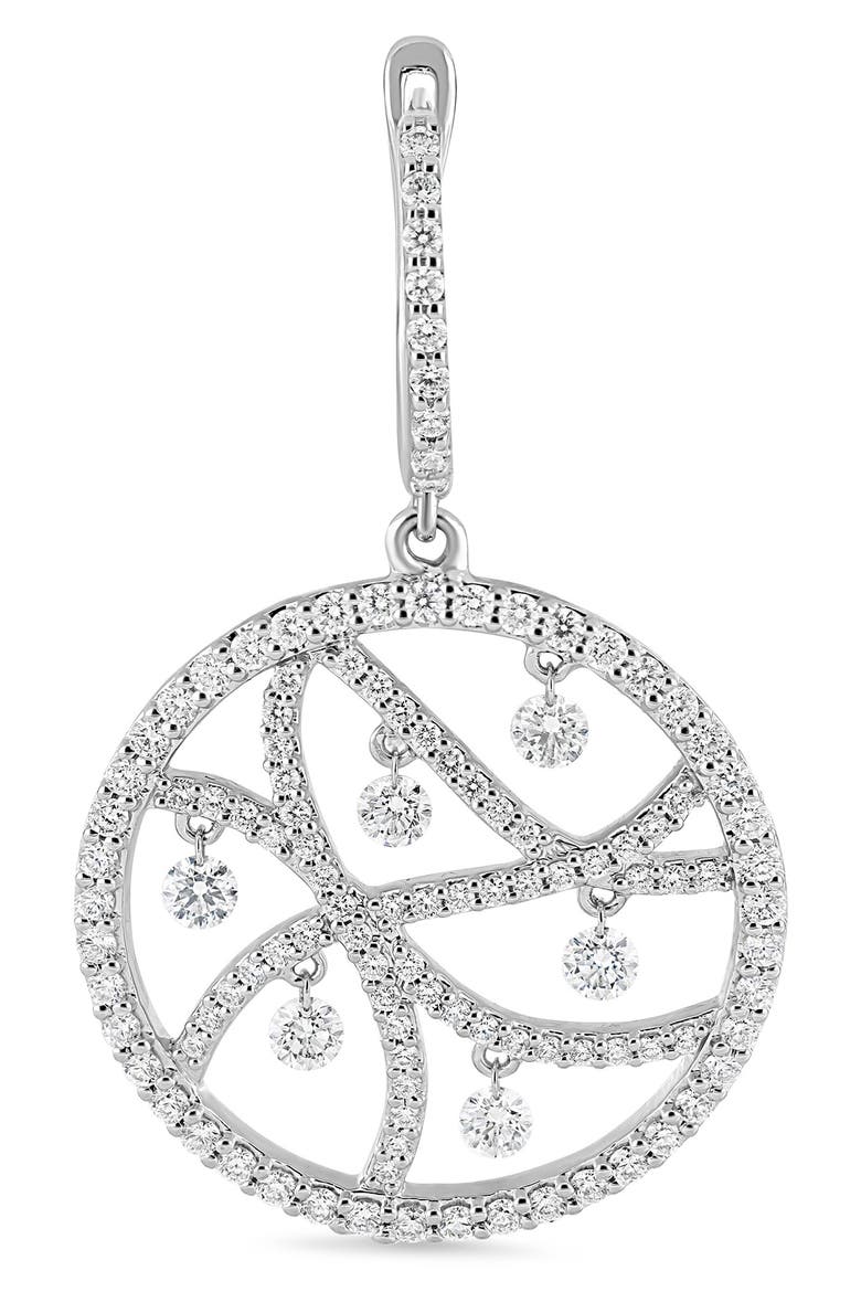 18K Gold Liora Natural Dancing Diamond Circle Drop Earrings (Online Trunk Show), Alternate, color, 18K WHITE GOLD
