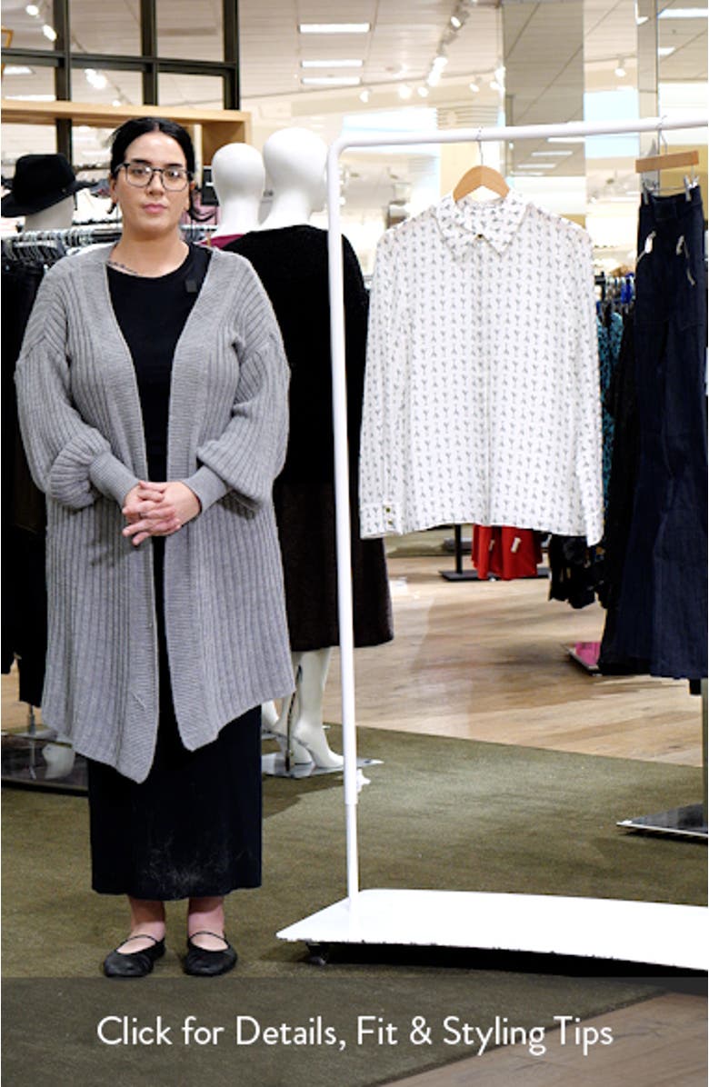 Willa Martini Print Silk Button-Up Shirt, sales video thumbnail