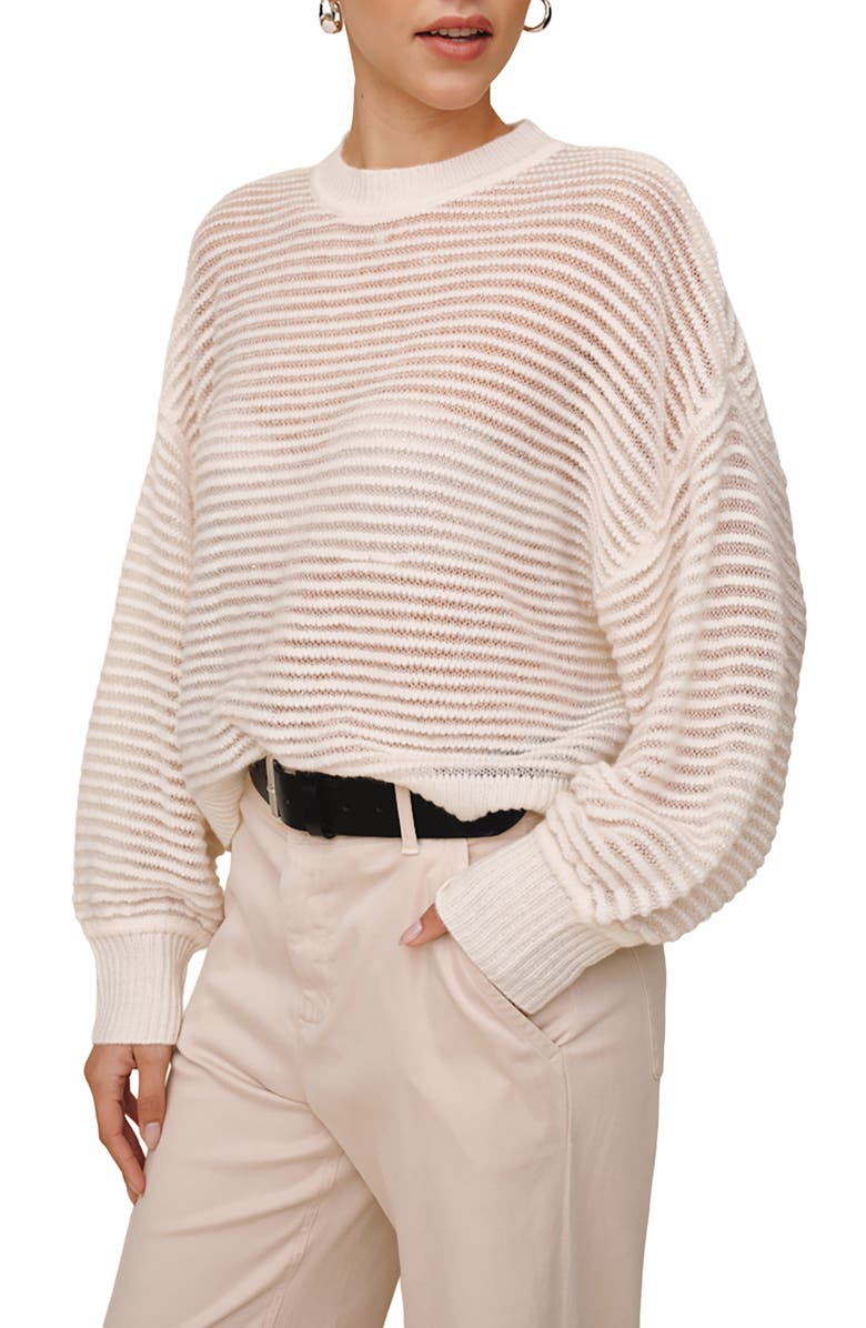 Bella Dahl Metallic Relaxed Crewneck Sweater, Alternate, color,