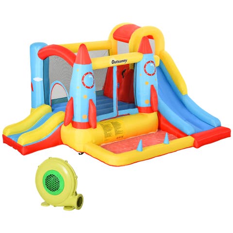 4-in-1 2 Slides Kids Inflatable Bounce House Jumping Castle