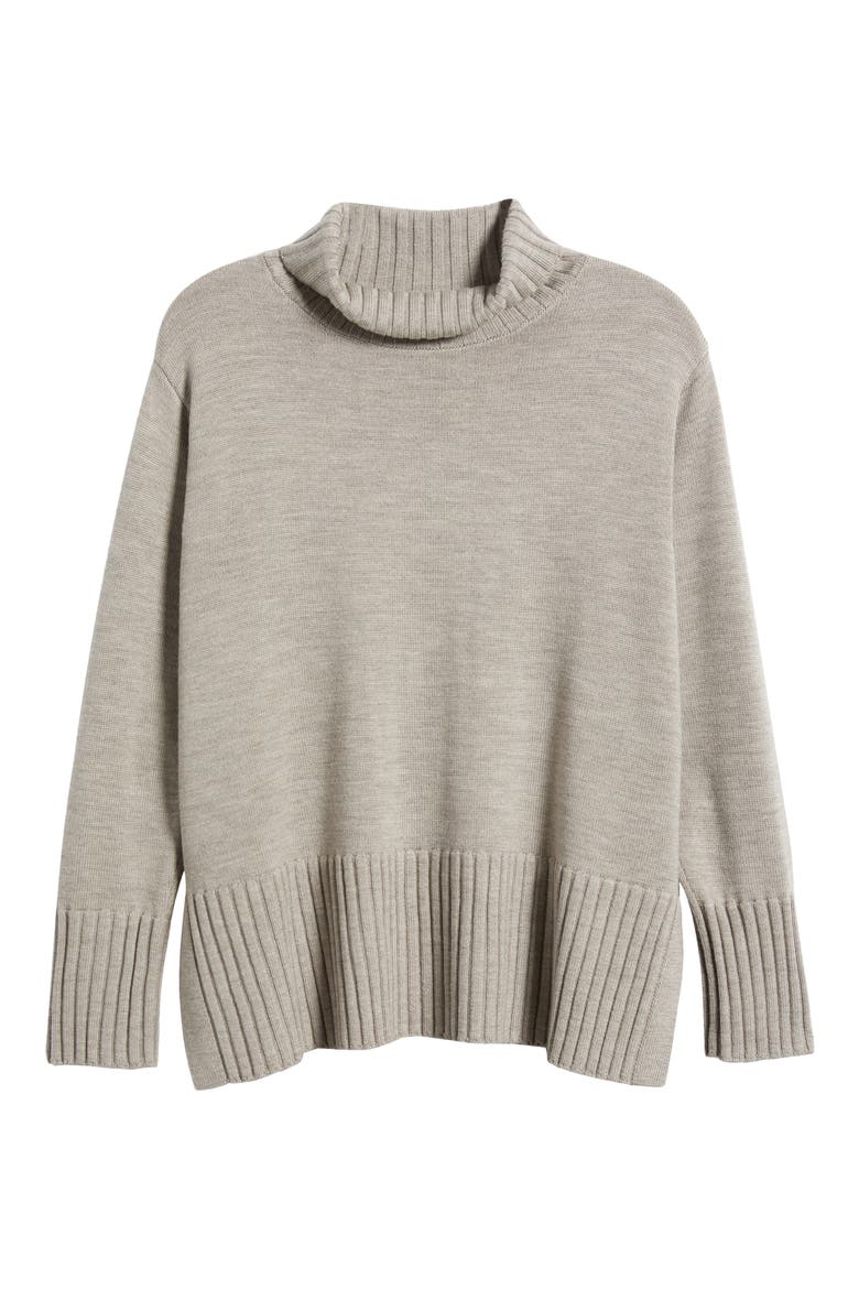 Turtleneck Merino Wool Sweater, Alternate, color, DOVE