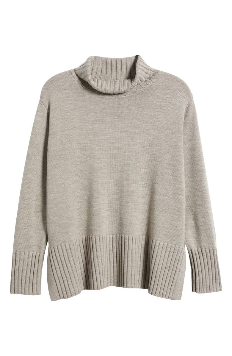 Eileen Fisher Turtleneck Merino Wool Sweater, Alternate, color, Dove